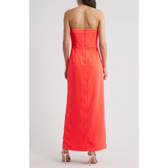 NWT Lilly Pulitzer Anasophia Rosette Strapless Maxi Dress Sz 16 Cane Coral Pink - Picture 2 of 13